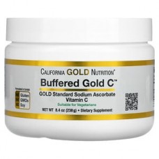 California Gold Nutrition, Buffered Gold C, некислый буферизованный витамин C в форме порошка, аскорбат натрия, 238 г California Gold Nutrition, Buffered Gold C, некислый буферизованный витамин C в форме порошка, аскорбат натрия, 238 г